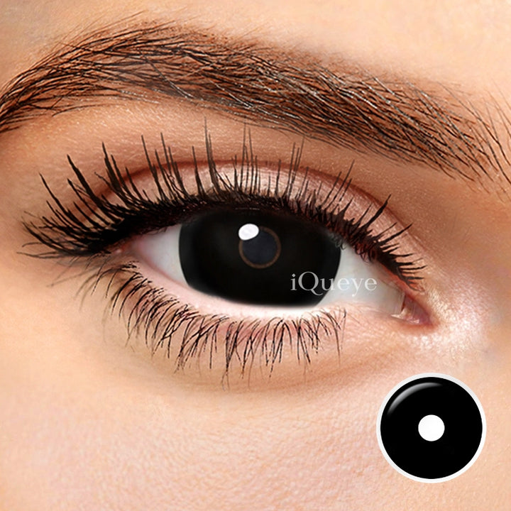 All Black Half-sclera Non-Prescription Yearly Cosplay Contacts