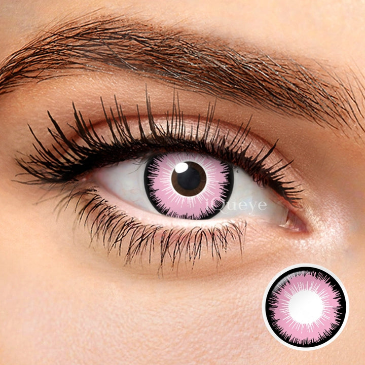 Anime Pink Non-Prescription Yearly Cosplay Contacts