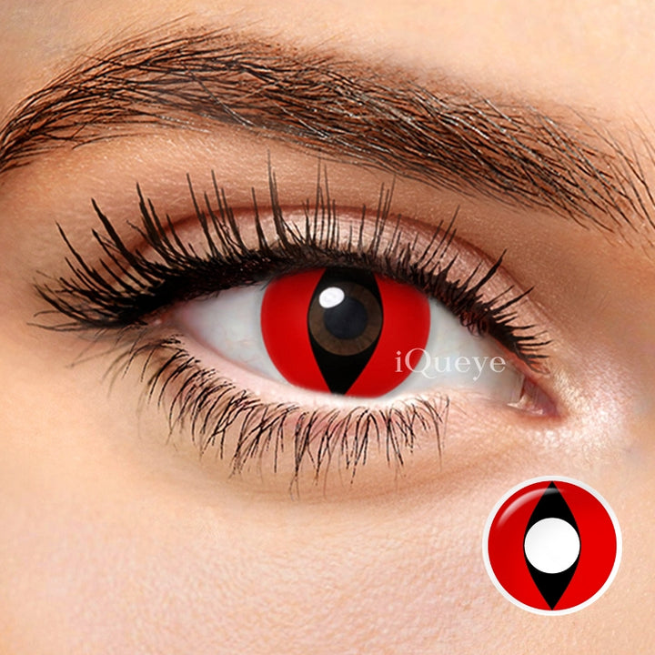 Cat Eye Red Non-Prescription Yearly Cosplay Contacts