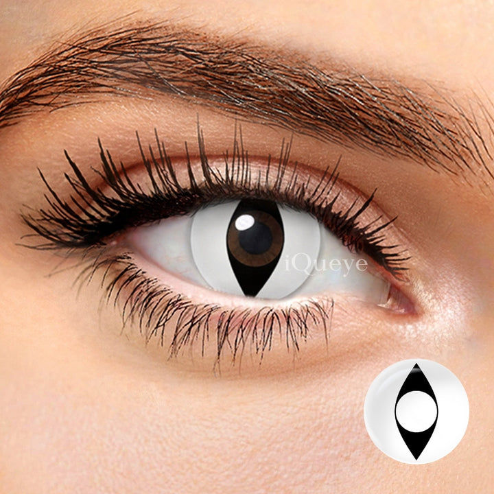 Cat Eye White Non-Prescription Yearly Cosplay Contacts