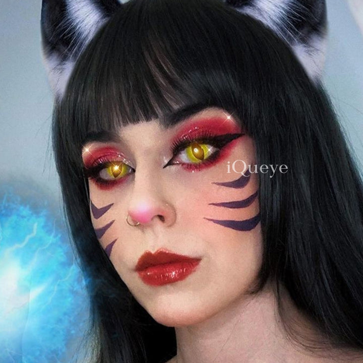 Cat Eye Yellow Non-Prescription Yearly Cosplay Contacts