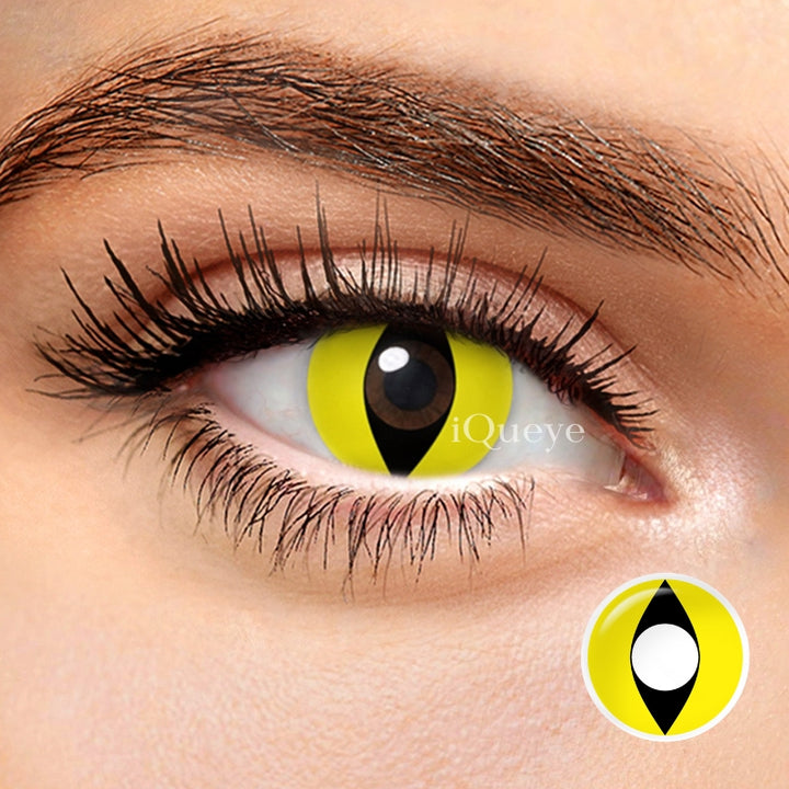 Cat Eye Yellow Non-Prescription Yearly Cosplay Contacts