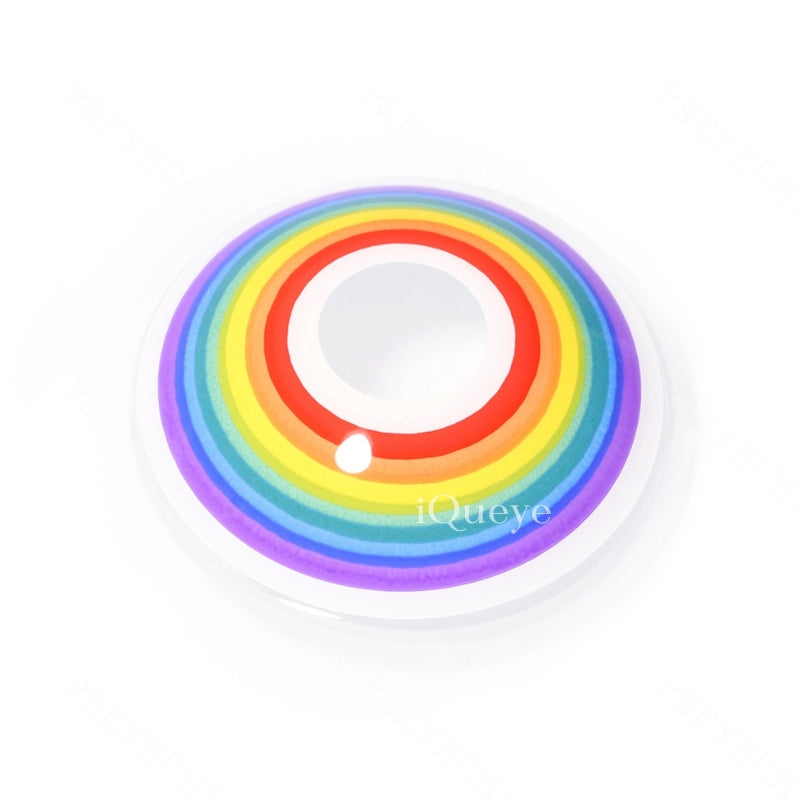 Circle Rainbow Non-Prescription Yearly Cosplay Contacts