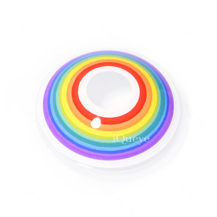 Circle Rainbow Non-Prescription Yearly Cosplay Contacts