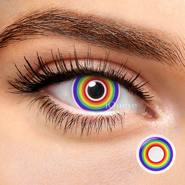 Circle Rainbow Non-Prescription Yearly Cosplay Contacts