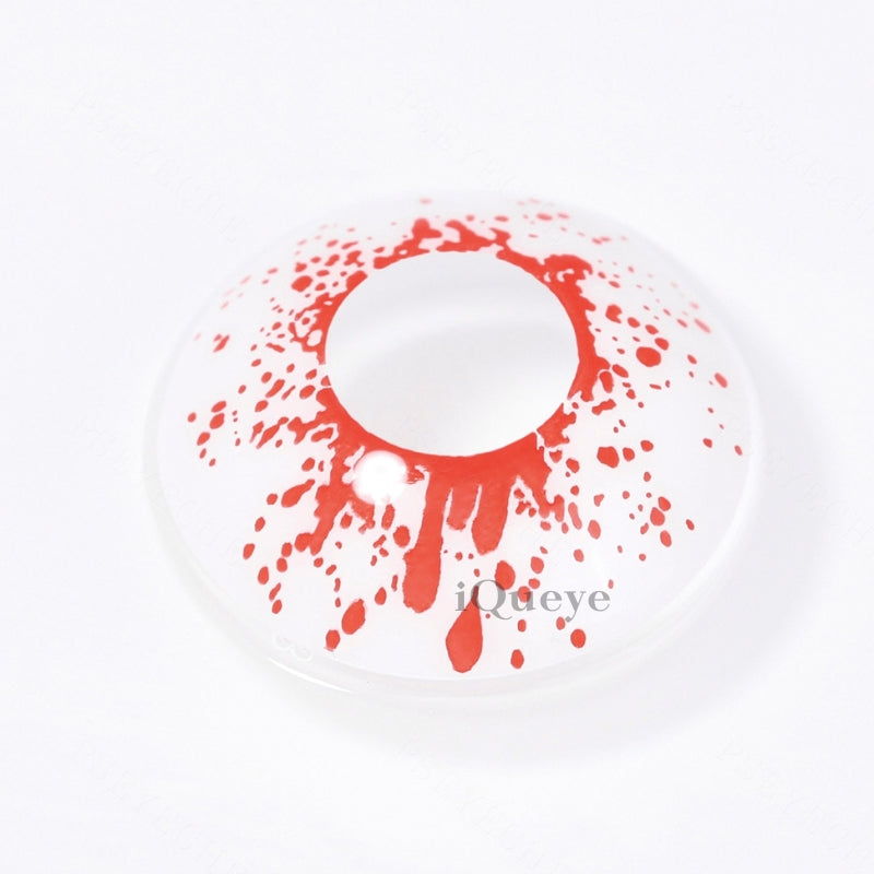 Crazy Blood Splat Non-Prescription Yearly Cosplay Contacts