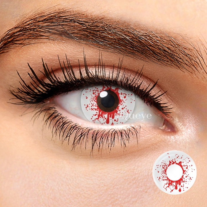 Crazy Blood Splat Non-Prescription Yearly Cosplay Contacts