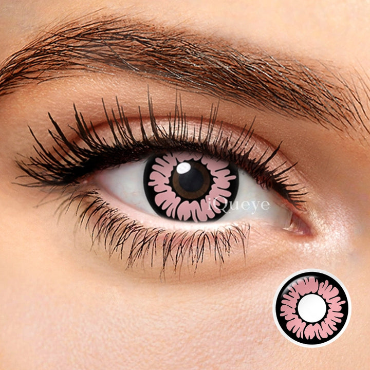 Demon Glamor Pink Non-Prescription Yearly Cosplay Contacts