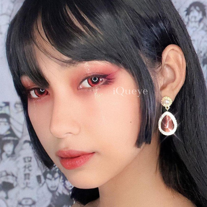 Glamor Red Non-Prescription Yearly Cosplay Contacts