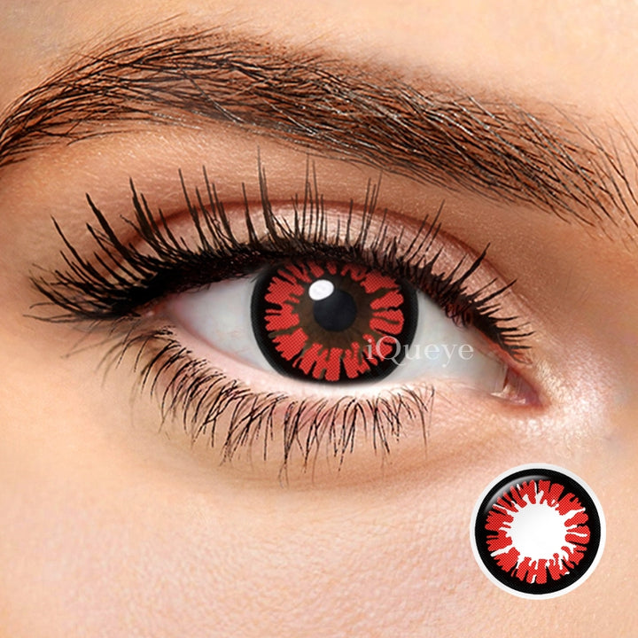 Glamor Red Non-Prescription Yearly Cosplay Contacts