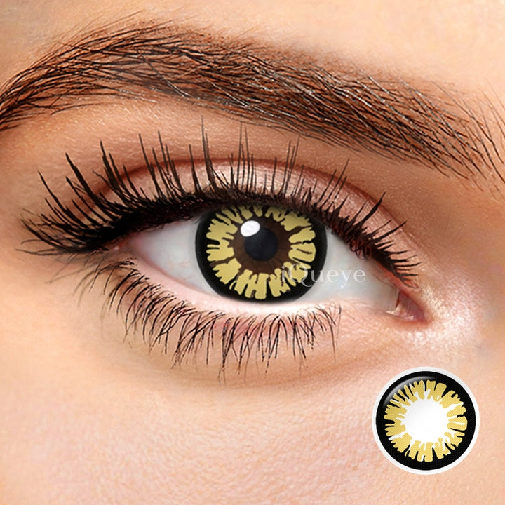 Glamor Yellow Non-Prescription Yearly Cosplay Contacts