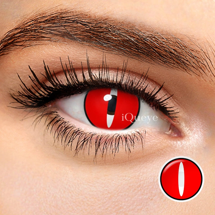 Nine Tails Kurama Red Non-Prescription Yearly Cosplay Contacts