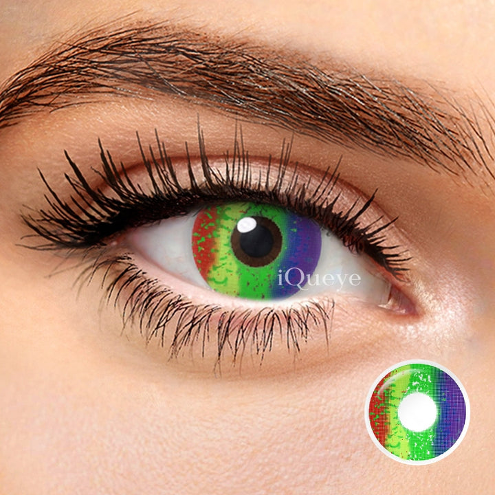 Rainbow Non-Prescription Yearly Cosplay Contacts