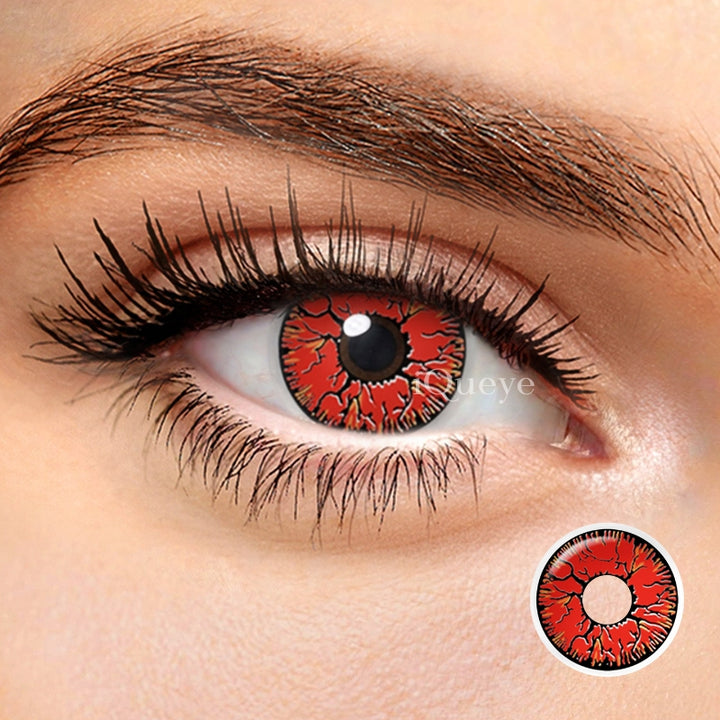 Red Crack Non-Prescription Yearly Cosplay Contacts