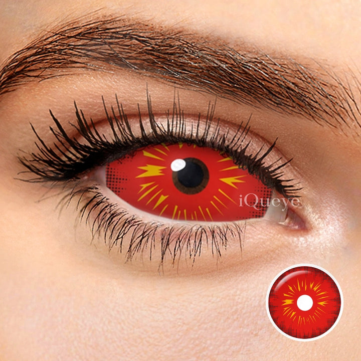 Red Fire Sclera Non-Prescription Yearly Cosplay Contacts