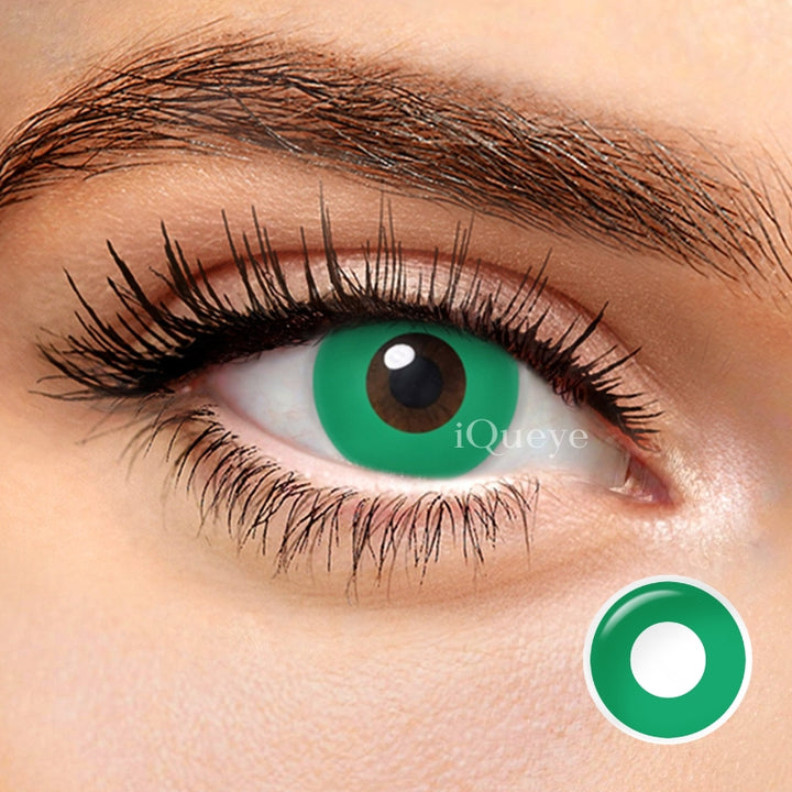 Solid Green Non-Prescription Yearly Cosplay Contacts