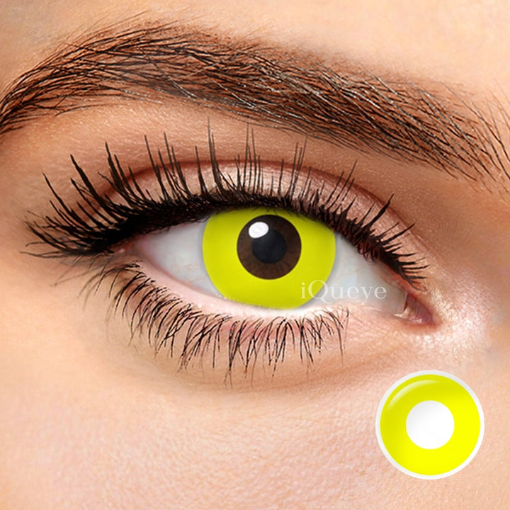 Solid Yellow Non-Prescription Yearly Cosplay Contacts