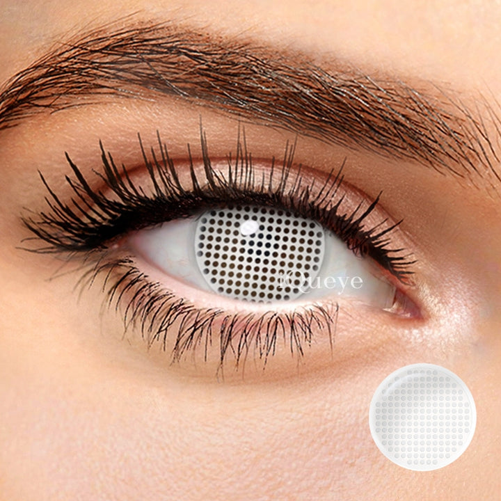 White Mesh Non-Prescription Yearly Cosplay Contacts