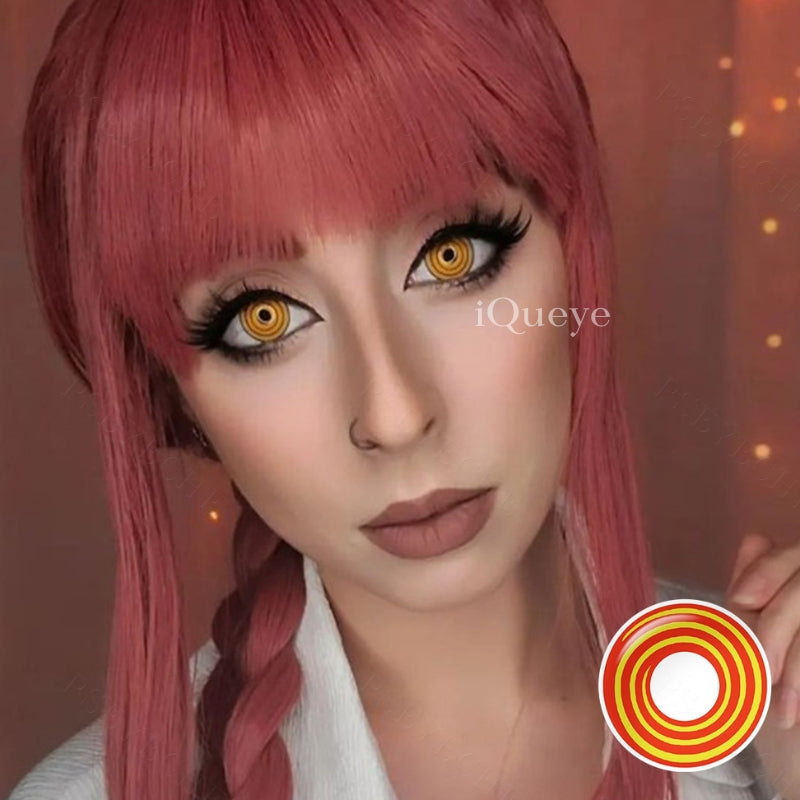 Orange Spiral Non-Prescription Yearly Cosplay Contacts