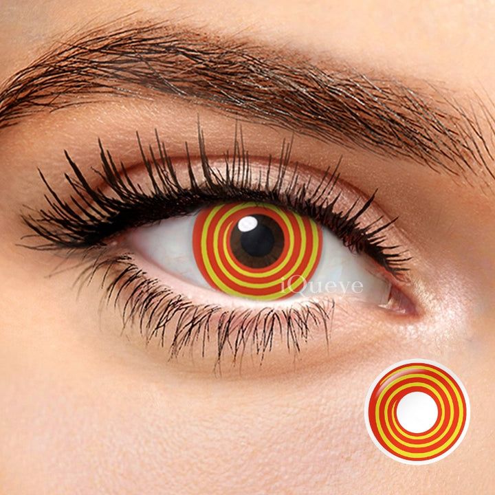 Orange Spiral Non-Prescription Yearly Cosplay Contacts