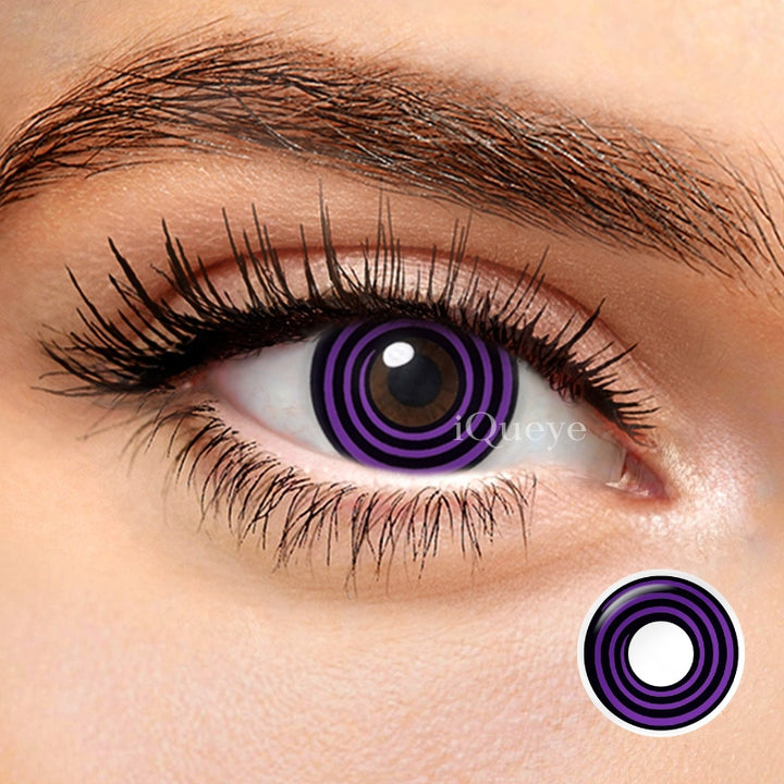 Purple Spiral Non-Prescription Yearly Cosplay Contacts