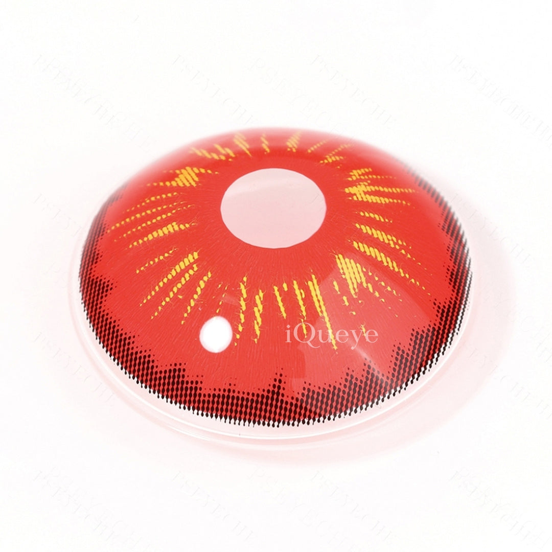 Red Fire Sclera Non-Prescription Yearly Cosplay Contacts